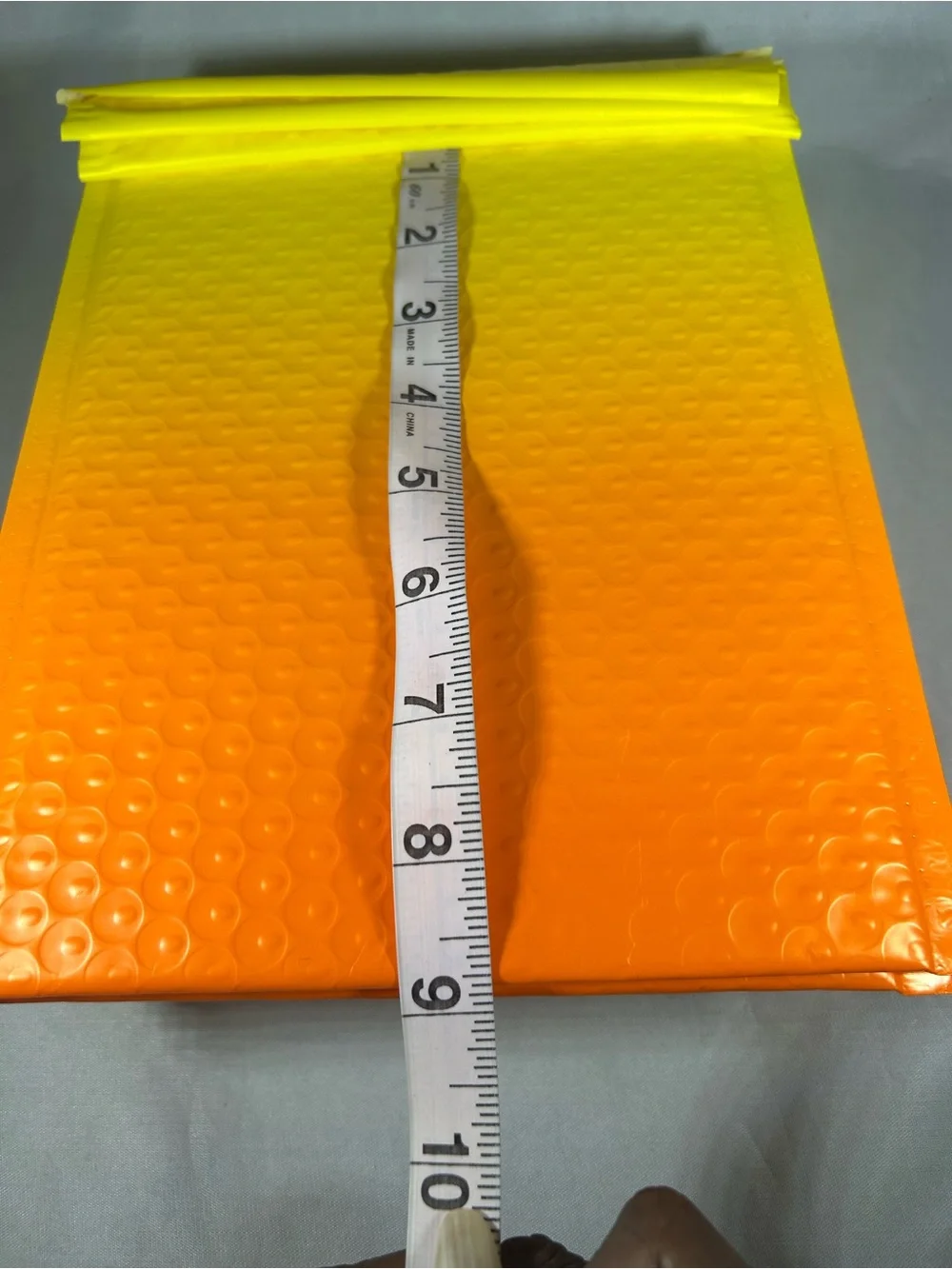 10 Neon Yellow to Orange Ombre Padded Mailers - Vibrant Shipping Envelopes